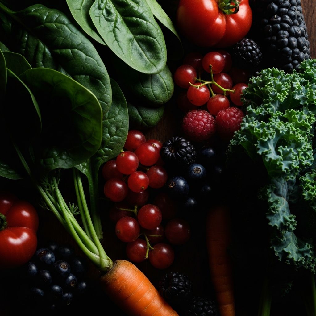 Fresh vegetables and fruits rich in micronutrients